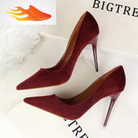 FISH BASKET女鞋春夏秋季2019新款韩版百搭尖头单鞋细跟性感高跟鞋搭配晚礼服