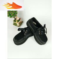 FISH BASKET新款日系厚底原宿风女鞋圆头蕾丝带少女鞋学院风百搭学生平底单鞋