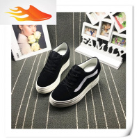 FISH BASKET红小妹女鞋2019秋冬新款厚底内增高休闲鞋松糕鞋系带运动鞋女722