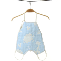 丝曼雅[三条装]六层纱布分腿圆肚兜口水巾宝宝护肚围兜