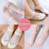 儿童袜女童夏季水晶冰丝袜薄款网眼透气船袜宝宝小孩学生纯色短袜威珺
