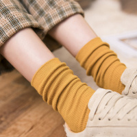堆堆袜女韩版潮流春秋冬季厚款女士中筒袜子可爱日系学生黑长筒袜威珺
