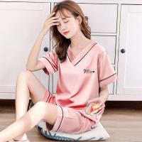 睡衣女夏季套装可外穿冰丝网红学生ins韩版大码两件套新款家居服威珺