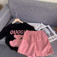 女童休闲两件套夏装新款洋气可爱中大童女孩小熊短袖短裤套装威珺