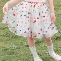 裙子新款2021夏女童刺绣网纱半身裙夏季中大童儿童纱裙宝宝蓬蓬裙威珺