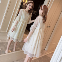 孕妇装2021年夏新款哺乳衣外出宽松雪纺孕妇裙时尚孕妇装夏天裙子威珺