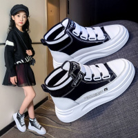 女童鞋2021春秋新款女孩运动鞋透气休闲板鞋学生男儿童高帮小白鞋威珺