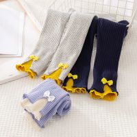 女童打底裤弹力百搭洋气长裤子撞色淑女甜美女童春秋裤子威珺
