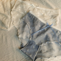 [2条装]日系内裤女提花爱心蕾丝木耳边棉裆性感透气少女内裤威珺