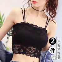 性感蕾丝美背裹胸内衣女带胸垫防走光打底美背抹胸文胸吊带小背心威珺
