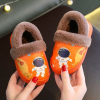 儿童包跟棉鞋亲子PU防水皮款男女孩保暖可爱室内中小童家居棉拖鞋威珺