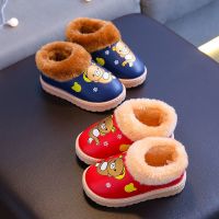 儿童雪地鞋男女童家居防滑棉鞋小中大童软底包跟小孩保暖雪地靴威珺