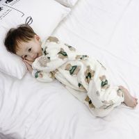 儿童法兰绒睡衣宝宝秋冬季加绒卡通珊瑚绒小孩冬款男童女童家居服[11月16日发完]威珺
