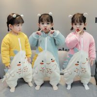 婴儿睡袋秋冬加厚睡袋1-2-3-4岁宝宝分腿睡袋儿童防踢被连体睡衣威珺
