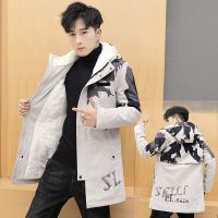 冬季男士中长款春秋款/加绒加厚外套青少年韩版潮流修身夹克男学生棉衣男士夹克 威珺