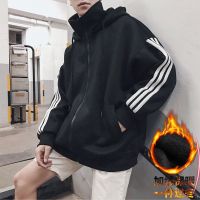 春秋季男士卫衣新款拉链卫衣男连帽衫韩版青少年大码学生宽松上衣套头外套 威珺