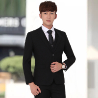 秋季男士西服套装三件套青少年韩版新郎结婚正装常规单西外套修身小西装男 威珺