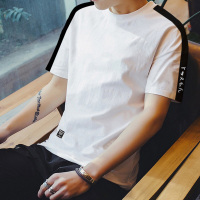 夏季男士短袖T恤潮流圆领半袖男装韩版文艺简约衣服修身体恤潮 威珺