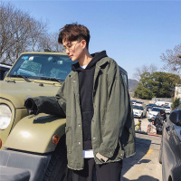 ins超火外套男工装春秋装韩版宽松原宿风秋天衣服男士牛仔服夹克 威珺