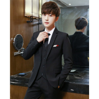 男士西服套装韩版伴郎团礼服修身结婚西装正装休闲黑色职业装外套威珺