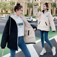 冬季新款加厚羊羔毛两面穿外套女学生加绒棉服韩版原宿风面包棉衣威珺