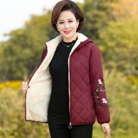 妈妈棉衣女短款小棉袄中年妇女加绒外套中老年女装冬装棉服加厚