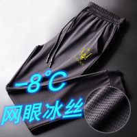 夏季网眼冰丝弹力男士空调休闲薄款运动韩版学生大码修身束脚裤