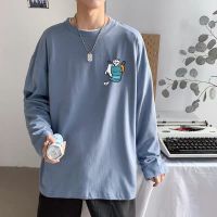 秋季长袖T恤男宽松学生动漫印花港风打底衫青少年上衣潮