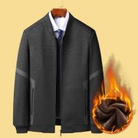 中老年男装夹克春秋季爸爸装秋装加绒加厚外套中年男士夹克衫上衣威珺