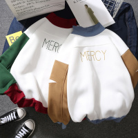 秋季男卫衣嘻哈加绒加厚圆领套头卫衣冬装宽松韩版学生上衣外套男威珺