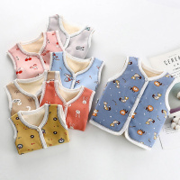 婴儿马甲秋冬季加绒保暖背心男童马夹女宝宝儿童卡通坎肩薄威珺