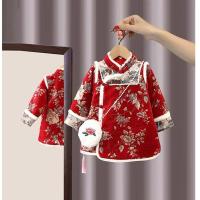 女童唐装冬装中国风周岁女宝宝拜年服洋气外套冬季中长款加厚棉衣威珺