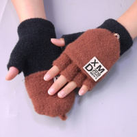 3-16岁儿童秋冬手套半指翻盖加厚保暖韩版可爱男女童宝宝学生手套威珺