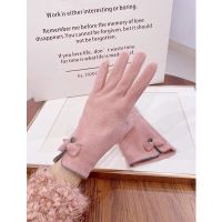 女士自手套保暖触屏秋冬款可爱蝴蝶结时尚骑行德容发热韩版威珺