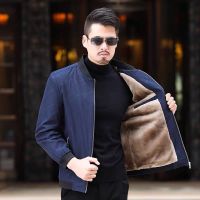 2021中年外套男休闲夹克衫爸爸装秋冬加绒加厚30岁40短款男装威珺