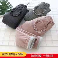 女童棉裤2021新款儿童冬季长裤洋气加厚裤子女宝宝冬装外穿保暖裤威珺