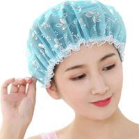 庐轩,luxuan双层浴帽女防水洗澡成人头套女儿童浴帽厨房油烟沐浴帽