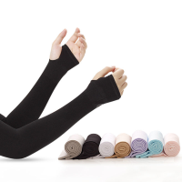 韩版夏季冰袖防晒袖套跑男骑行手套户外薄款冰丝冰袖女