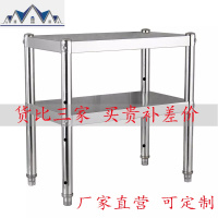 厨房置物架两层落地无磁不锈钢橱柜收纳架微波炉架多层储物放锅架 三维工匠