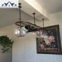 欧式吧台酒杯架高脚杯架红酒杯架倒挂家用红酒架摆件葡萄酒架悬挂 三维工匠收纳层架