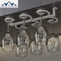 金色创意红酒杯架家用挂杯架悬挂酒柜摆件欧式酒杯架倒挂高脚杯架 三维工匠收纳层架