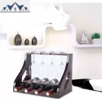 红酒架摆件高脚杯架倒挂家用 葡萄酒展示架实木欧式创意现代简约 三维工匠收纳层架