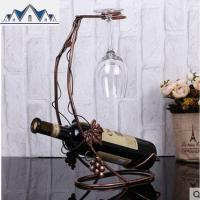 葡萄酒架 欧式复古红酒杯架倒挂 创意时尚放红酒架子铁艺摆件 三维工匠收纳层架