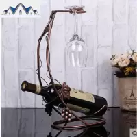 葡萄酒架 欧式复古红酒杯架倒挂 创意时尚放红酒架子铁艺摆件 三维工匠收纳层架