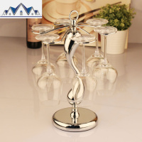 家用倒挂酒杯架摆件欧式电镀高脚杯架创意现代简约红酒杯架6只装 三维工匠收纳层架