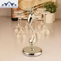 家用倒挂酒杯架摆件欧式电镀高脚杯架创意现代简约红酒杯架6只装 三维工匠收纳层架