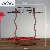 创意实木红酒杯架醒酒器架子倒挂高脚杯葡萄酒分酒器家用6只套装 三维工匠收纳层架