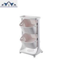 可移动家用厨房置物架落地多层水果蔬菜架调料收纳架子带轮篮子 三维工匠