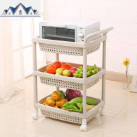蔬菜架移动收纳储物架水果架子厨房置物架整理架落地层架手推车 三维工匠