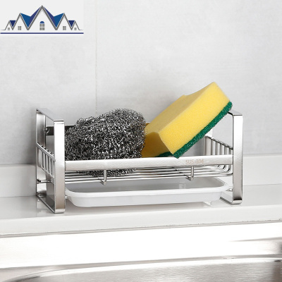 304不锈钢水小挂篮洗洁精海绵球钢丝刷水池台面收纳沥水架 三维工匠收纳层架
